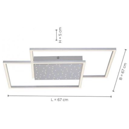 Paul Neuhaus 6024-55 - Пристельова LED люстра з регулюванням яскравості YUKI LED/49W/230V + дистанційне керування