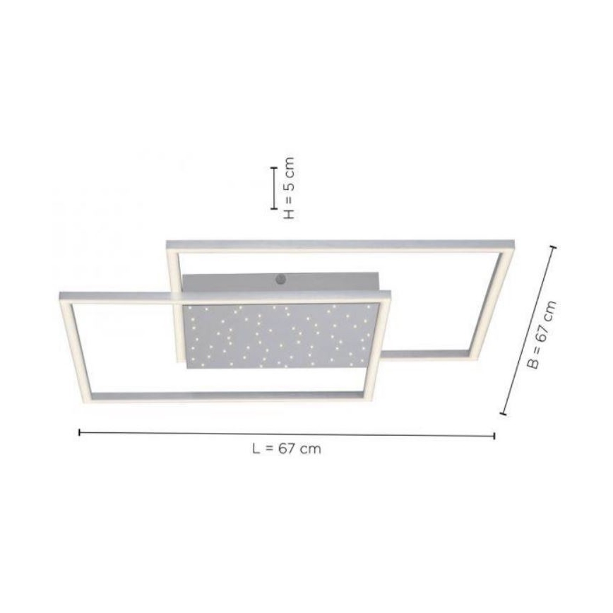 Paul Neuhaus 6024-55 - Пристельова LED люстра з регулюванням яскравості YUKI LED/49W/230V + дистанційне керування
