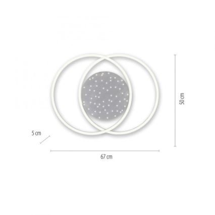 Paul Neuhaus 6025-55 - Светодиодный потолочный светильник с регулированием яркости YUKI LED/48W/230V + дистанционное управление