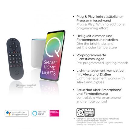 Paul Neuhaus 6071-18 - Світильник стельовий LED з регулюванням яскравості Q-PIATO LED/35W/230V діам. 51 см 2700-5000K Wi-Fi + дистанційне керування