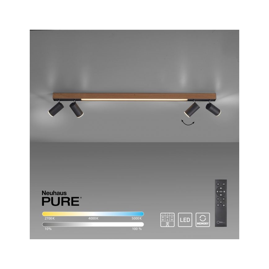 Paul Neuhaus 6121-79 - Точковий LED світильник з регулюванням яскравості PURE 4xLED/4W/230V + LED/9W 2700-5000K + пульт дистанційного керування