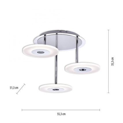 Paul Neuhaus 6446-55 - LED Димерна люстра для поверхневого монтажу ADALI 3xLED/13W/230V