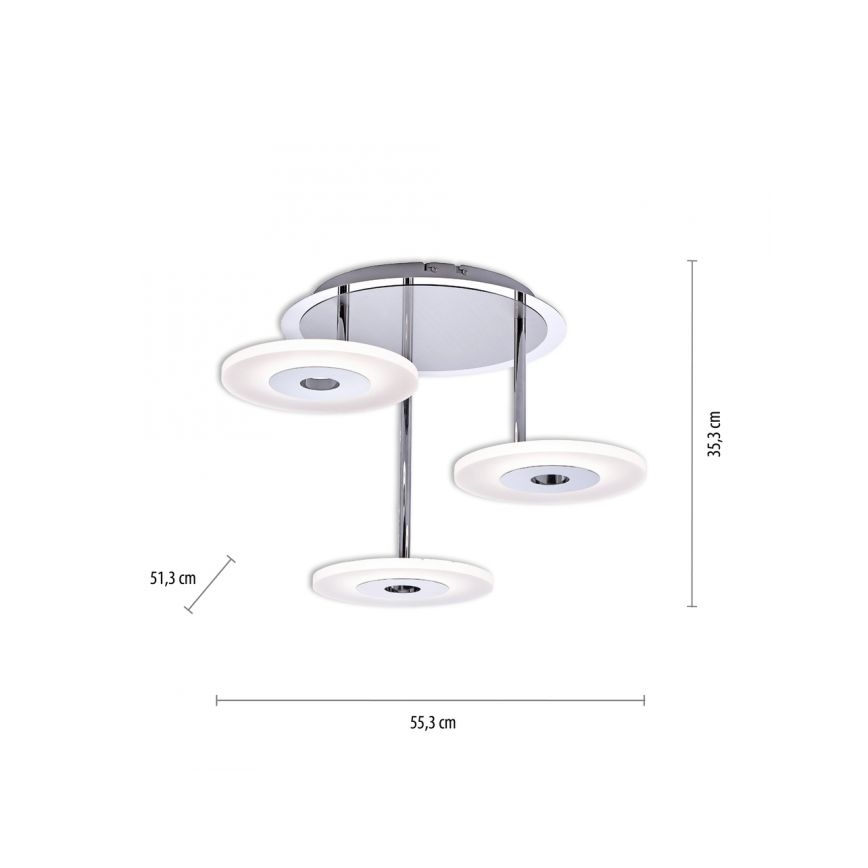 Paul Neuhaus 6446-55 - LED Димерна люстра для поверхневого монтажу ADALI 3xLED/13W/230V