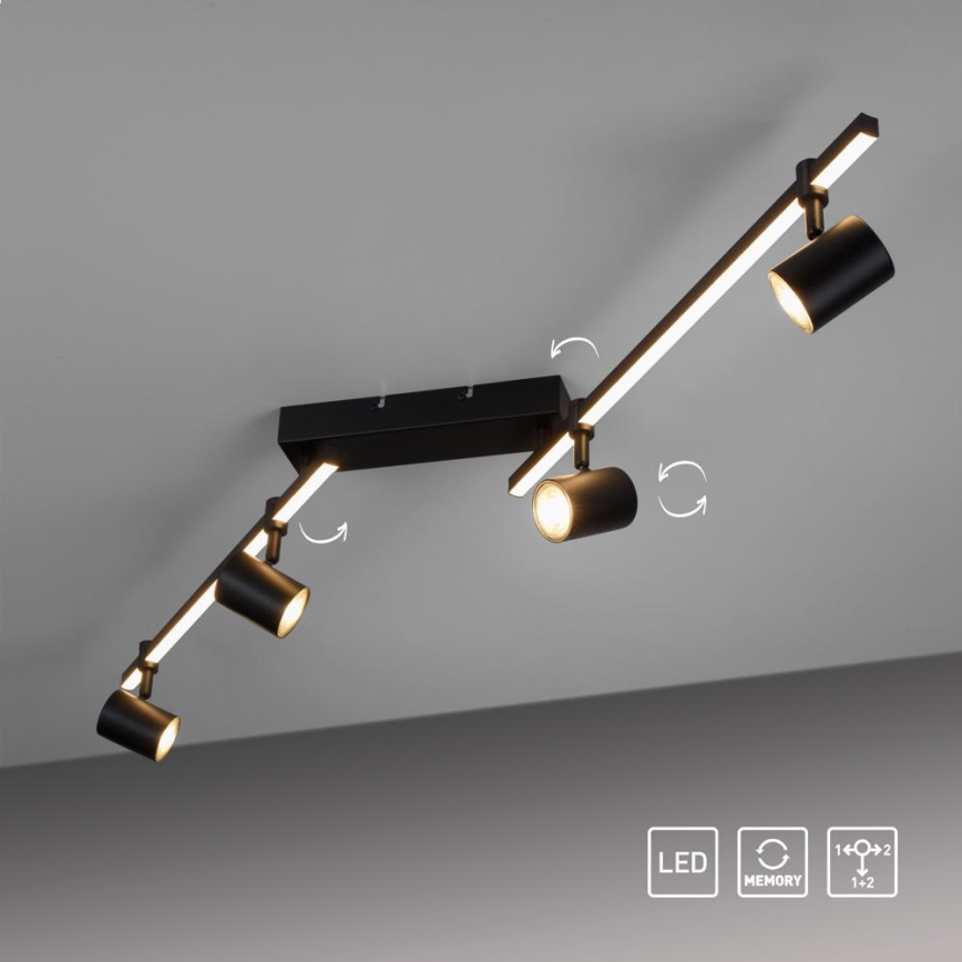 Paul Neuhaus 6525-18 - Светодиодный точечный светильник BARIK 4xGU10/4,5W/230V + LED/10W