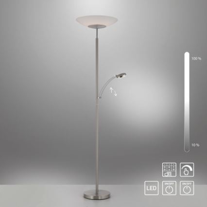Paul Neuhaus 655-55 - Светодиодный торшер с регулированием яркости ALFRED 1xLED/28W+1xLED/4W/230V блестящий хром