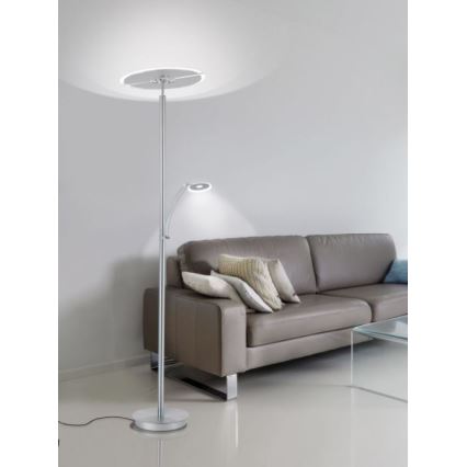 Paul Neuhaus 673-55 - LED Торшер з регулюванням яскравості ARTUR 2xLED/21W/230V+1xLED/6W глянцевий хром