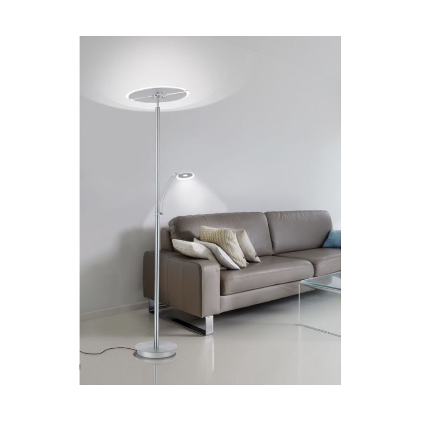 Paul Neuhaus 673-55 - LED Торшер з регулюванням яскравості ARTUR 2xLED/21W/230V+1xLED/6W глянцевий хром