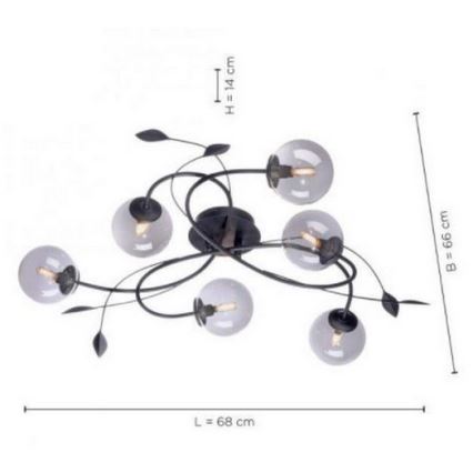 Paul Neuhaus 6737-18 - Пристельова LED люстра WIDOW 6xG9/3W/230V