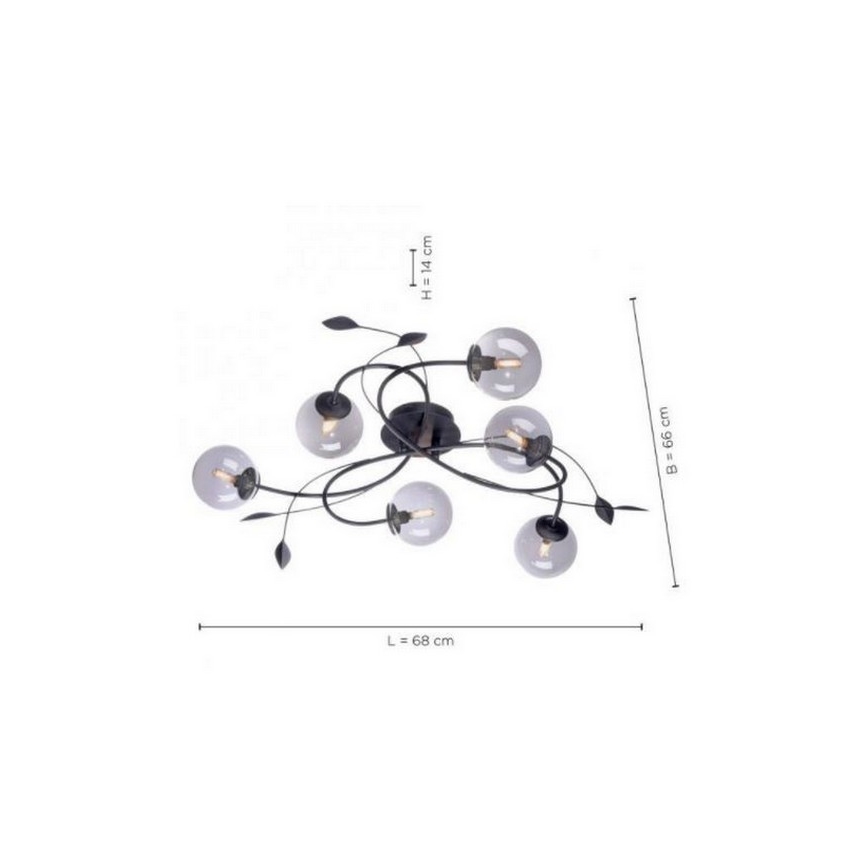 Paul Neuhaus 6737-18 - Пристельова LED люстра WIDOW 6xG9/3W/230V