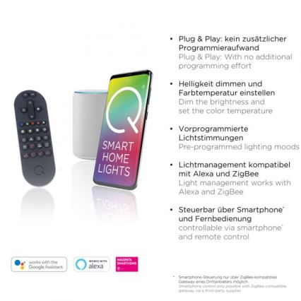Paul Neuhaus 8008-70 - Светодиодный потолочный светильник с регулированием яркости Q-PIATO LED/49W/230V 2700-5000K Wi-Fi + дистанционное управление