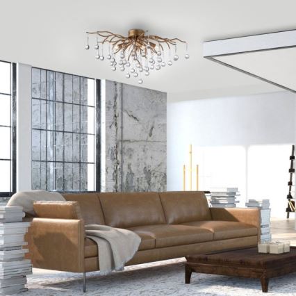 Paul Neuhaus 8090-11 - Пристельова люстра ICICLE 4xG9/40W/230V 30x60 см латунь