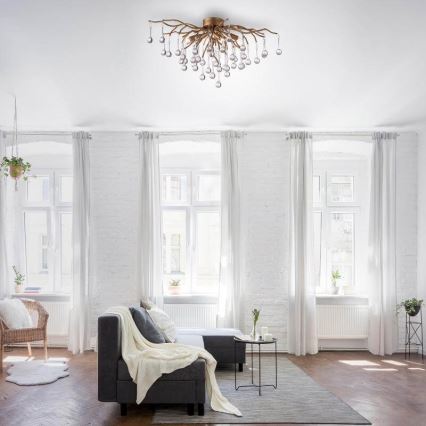 Paul Neuhaus 8090-11 - Пристельова люстра ICICLE 4xG9/40W/230V 30x60 см латунь