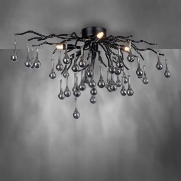 Paul Neuhaus 8090-18 - Накладна люстра ICICLE 4xG9/40W/230V 30x60 cm чорна