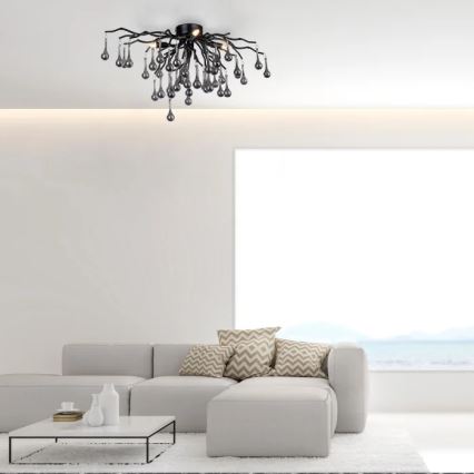 Paul Neuhaus 8090-18 - Накладна люстра ICICLE 4xG9/40W/230V 30x60 cm чорна