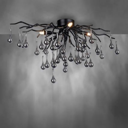 Paul Neuhaus 8090-18 - Накладна люстра ICICLE 4xG9/40W/230V 30x60 cm чорна