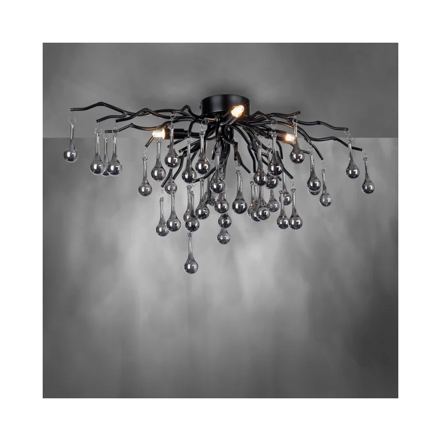 Paul Neuhaus 8090-18 - Накладна люстра ICICLE 4xG9/40W/230V 30x60 cm чорна