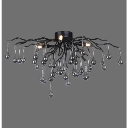 Paul Neuhaus 8090-18 - Накладна люстра ICICLE 4xG9/40W/230V 30x60 cm чорна