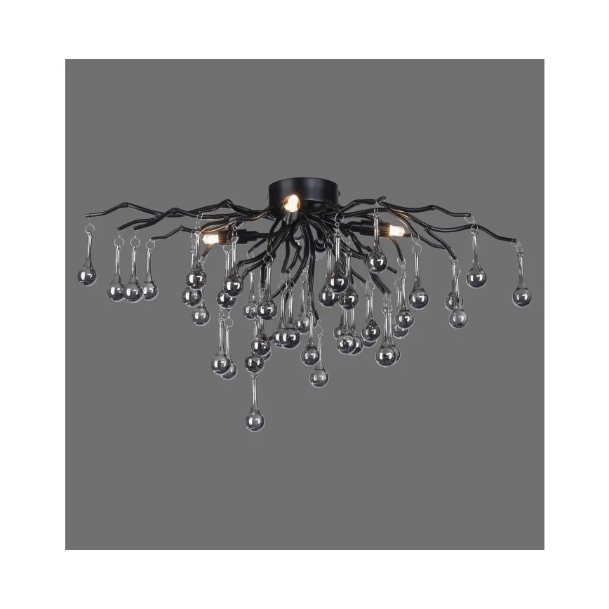 Paul Neuhaus 8090-18 - Накладна люстра ICICLE 4xG9/40W/230V 30x60 cm чорна