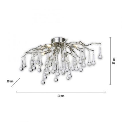 Paul Neuhaus 8090-55 - Припотолочная люстра ICICLE 4xG9/40W/230V 30x60 см блестящий хром