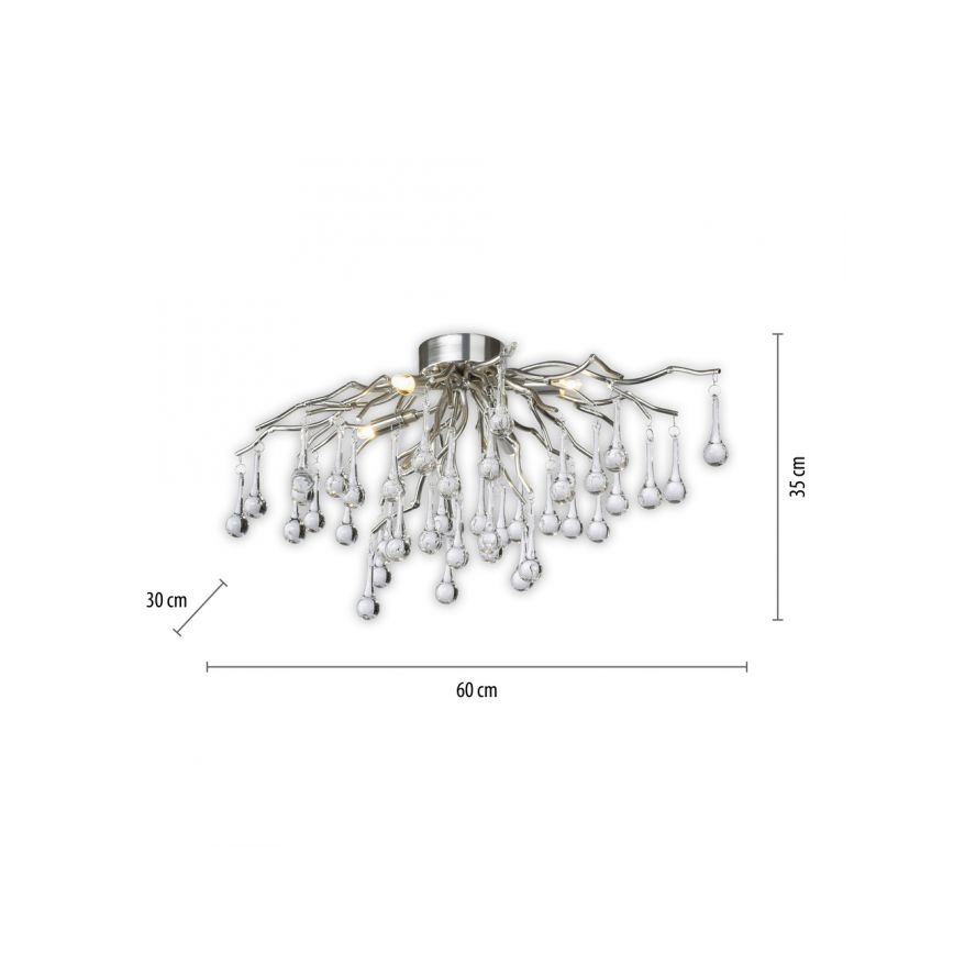 Paul Neuhaus 8090-55 - Припотолочная люстра ICICLE 4xG9/40W/230V 30x60 см блестящий хром