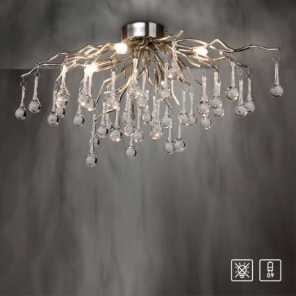 Paul Neuhaus 8090-55 - Припотолочная люстра ICICLE 4xG9/40W/230V 30x60 см блестящий хром