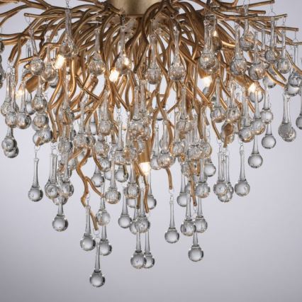 Paul Neuhaus 8091-11 - Припотолочная люстра ICICLE 9xG9/40W/230V диаметр 50 см латунь