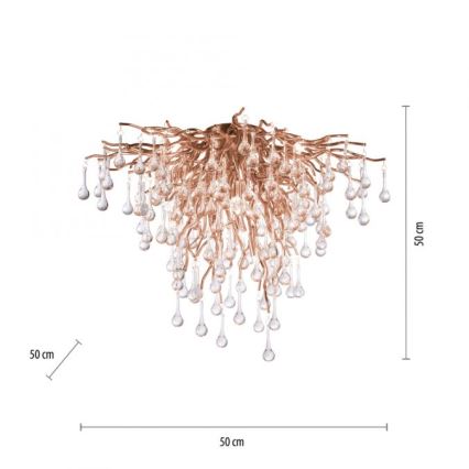 Paul Neuhaus 8091-11 - Припотолочная люстра ICICLE 9xG9/40W/230V диаметр 50 см латунь