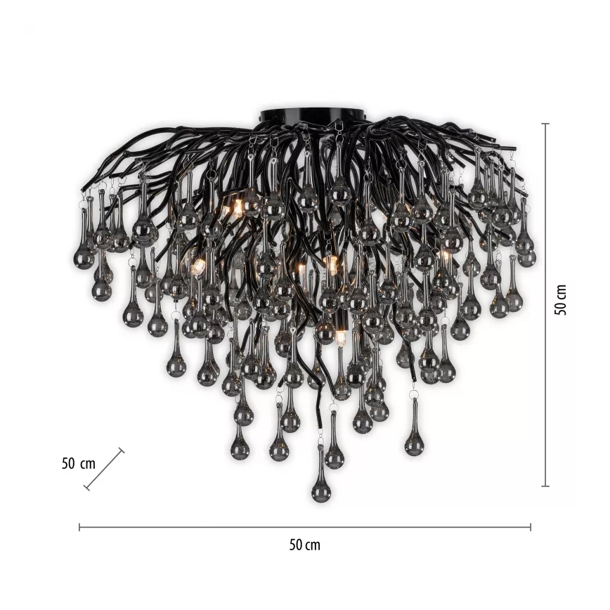 Paul Neuhaus 8091-18 - Накладная люстра ICICLE 9xG9/40W/230V, диаметр 50 см, черная