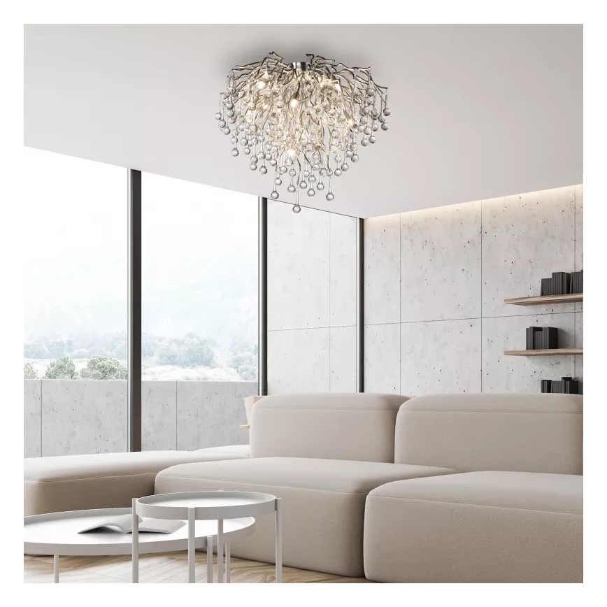 Paul Neuhaus 8091-55 - Припотолочная люстра ICICLE 9xG9/40W/230V диаметр 50 см блестящий хром