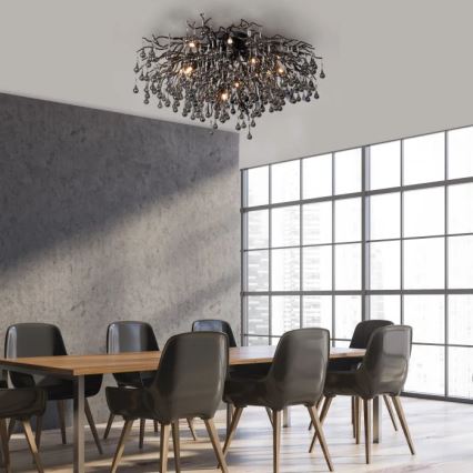 Paul Neuhaus 8092-18 - Накладна люстра ICICLE 14xG9/40W/230V діам. 100 cm чорна