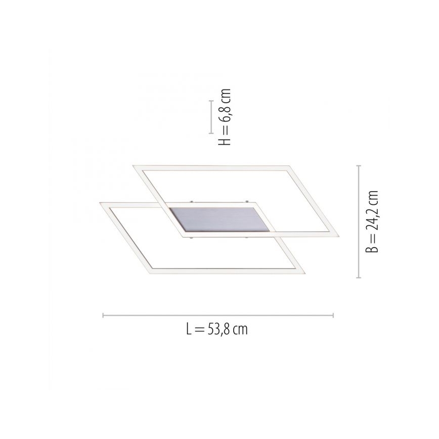 Paul Neuhaus 8192-55 - Светодиодная припотолочная люстра с регулированием яркости INIGO 2xLED/12W/230V