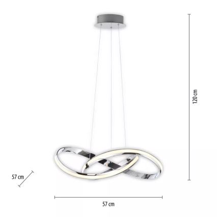 Paul Neuhaus 8291-17 - Светодиодная подвесная люстра с регулированием яркости MELINDA LED/30W/230V