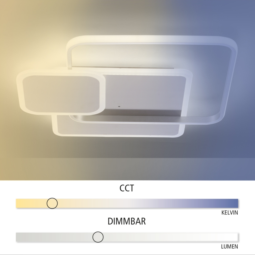 Paul Neuhaus 8319-55 - LED Стельовий світильник з регулюванням яскравості EMILIO LED/53W/230V + пульт дистанційного керування