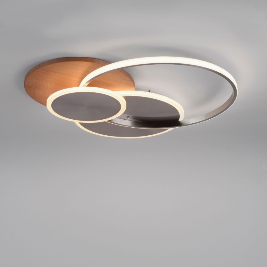 Paul Neuhaus 8328-79 - Светодиодный потолочный светильник с регулированием яркости PALMA LED/50W/230V 2700-5000K сосна + дистанционное управление