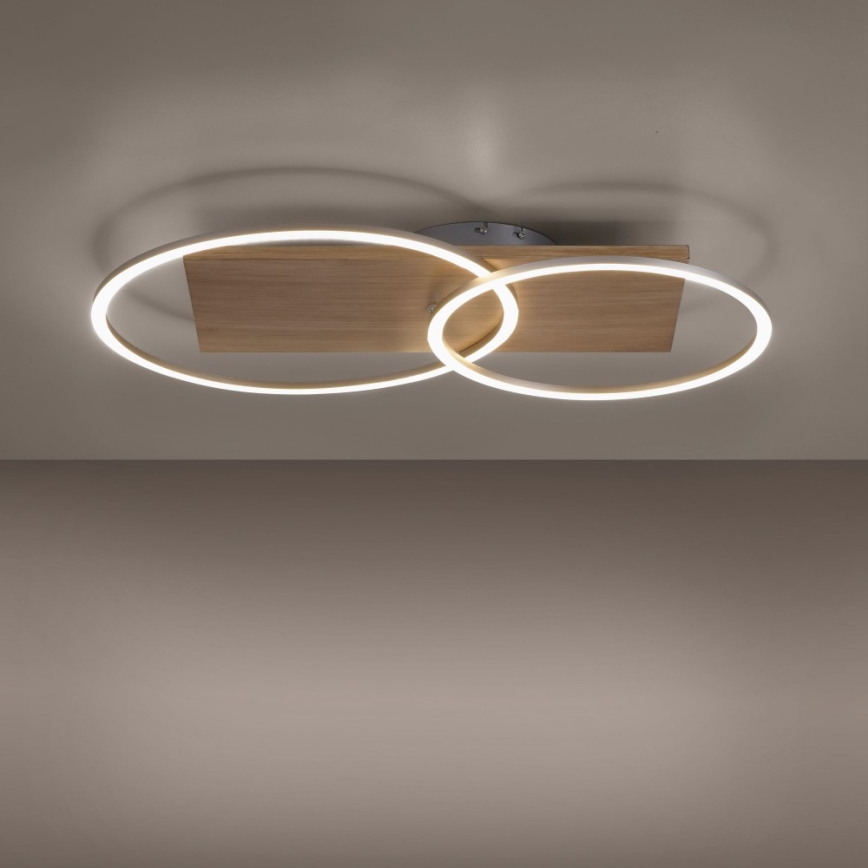 Paul Neuhaus 8329-79 - Пристельова LED люстра з регулюванням яскравості PALMA LED/26W/230V 2700-5000K сосна + пульт дистанційного керування
