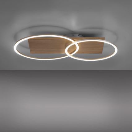 Paul Neuhaus 8329-79 - Пристельова LED люстра з регулюванням яскравості PALMA LED/26W/230V 2700-5000K сосна + пульт дистанційного керування