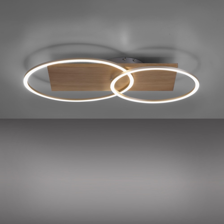 Paul Neuhaus 8329-79 - Пристельова LED люстра з регулюванням яскравості PALMA LED/26W/230V 2700-5000K сосна + пульт дистанційного керування