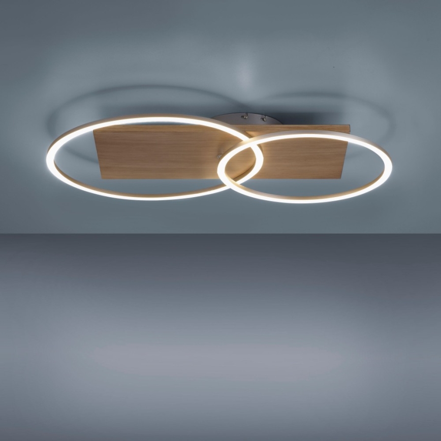 Paul Neuhaus 8329-79 - Пристельова LED люстра з регулюванням яскравості PALMA LED/26W/230V 2700-5000K сосна + пульт дистанційного керування