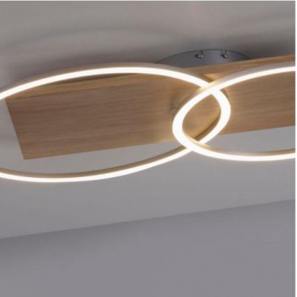 Paul Neuhaus 8329-79 - Пристельова LED люстра з регулюванням яскравості PALMA LED/26W/230V 2700-5000K сосна + пульт дистанційного керування