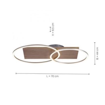 Paul Neuhaus 8329-79 - Пристельова LED люстра з регулюванням яскравості PALMA LED/26W/230V 2700-5000K сосна + пульт дистанційного керування