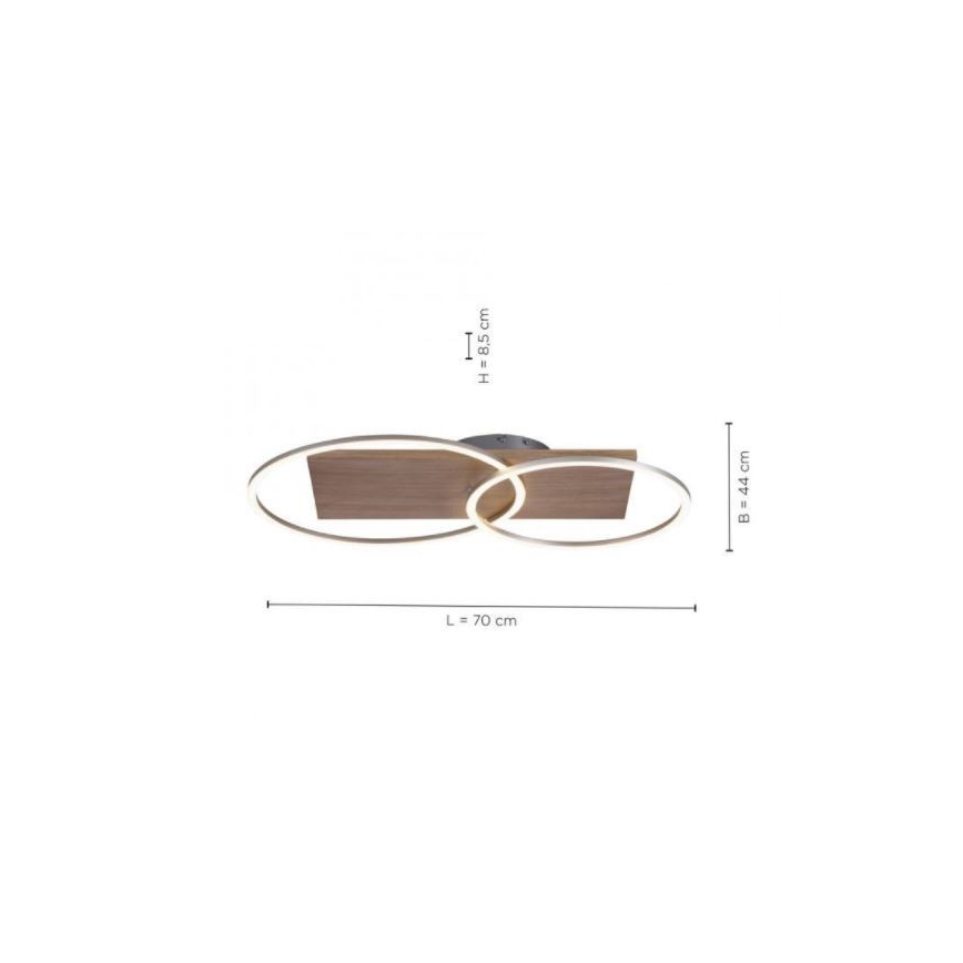 Paul Neuhaus 8329-79 - Пристельова LED люстра з регулюванням яскравості PALMA LED/26W/230V 2700-5000K сосна + пульт дистанційного керування