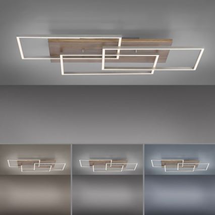 Paul Neuhaus 8330-79 - Пристельова LED люстра з регулюванням яскравості PALMA 3xLED/12W/230V сосна + пульт дистанційного керування