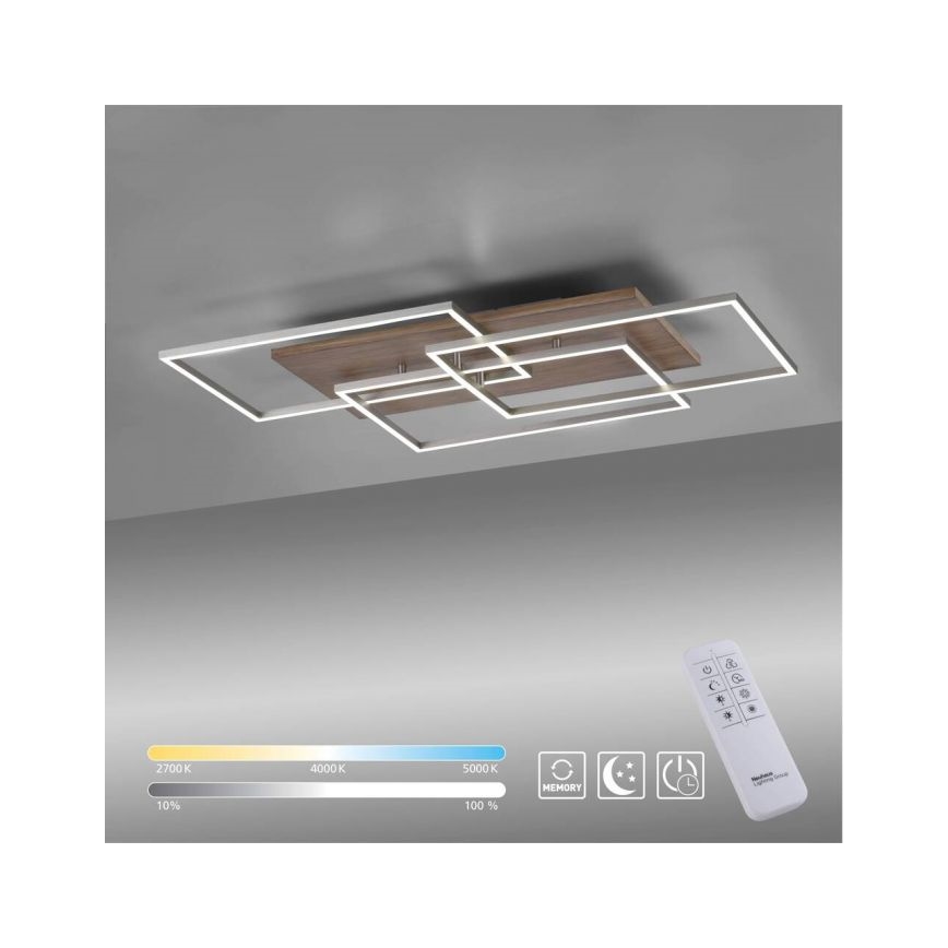 Paul Neuhaus 8330-79 - Пристельова LED люстра з регулюванням яскравості PALMA 3xLED/12W/230V сосна + пульт дистанційного керування