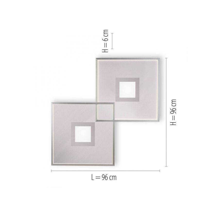 Paul Neuhaus 8378-55 - Светодиодный потолочный светильник с регулированием яркости AMARA LED/45W/230V блестящий хром + дистанционное управление