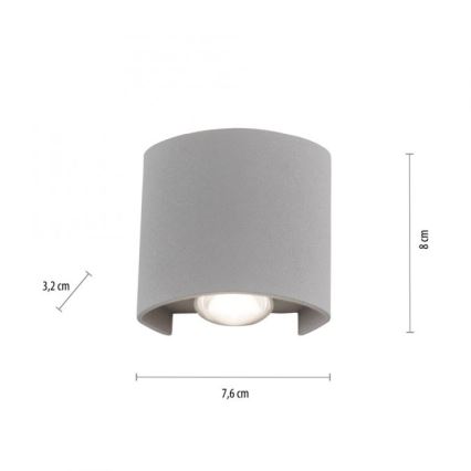 Paul Neuhaus 9486-21 - Вуличний настінний LED світильник CARLO 2xLED/1,7W/230V IP54