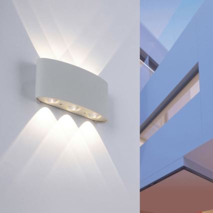 Paul Neuhaus 9488-21 - Вуличний настінний LED світильник CARLO 6xLED/0,8W/230V IP54