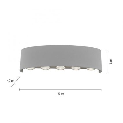 Paul Neuhaus 9489-21- Светодиодный уличный настенный светильник CARLO 10xLED/0,8W/230V IP54