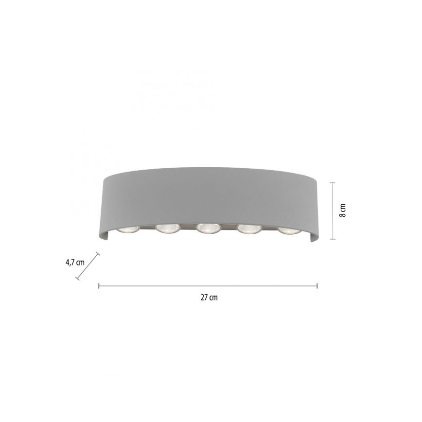 Paul Neuhaus 9489-21 - Вуличний настінний LED світильник CARLO 10xLED/0,8W/230V IP54