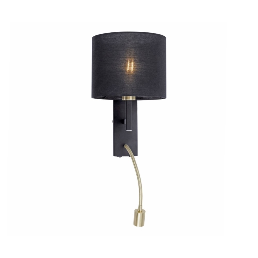 Paul Neuhaus 9646-18 - Светодиодный настенный светильник ROBIN 1xE27/40W/230V + LED/2,1W черный
