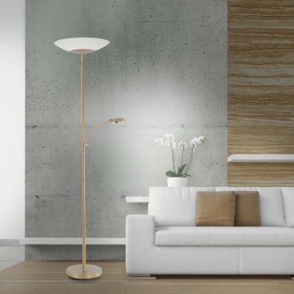 Paul Neuhaus - 655-60 - LED Димерний торшер ALFRED 1xLED/28W/230V+1xLED/4W/230V латунь